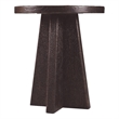 Bowery Hill Round Pedestal End Table in Rustic Black Wood Finish