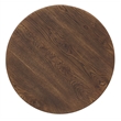 Bowery Hill Round Pedestal End Table in Rustic Brown Wood Finish
