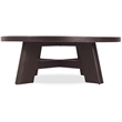 Bowery Hill Round Cocktail Table with X-Stretcher in Black Wood