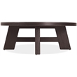Bowery Hill Round Cocktail Table with X-Stretcher in Black Wood