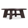 Bowery Hill Round Cocktail Table with X-Stretcher in Black Wood