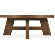 Bowery Hill Round Cocktail Table with X-Stretcher in Brown Wood