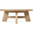 Bowery Hill Round Cocktail Table with X-Stretcher in Light Brown