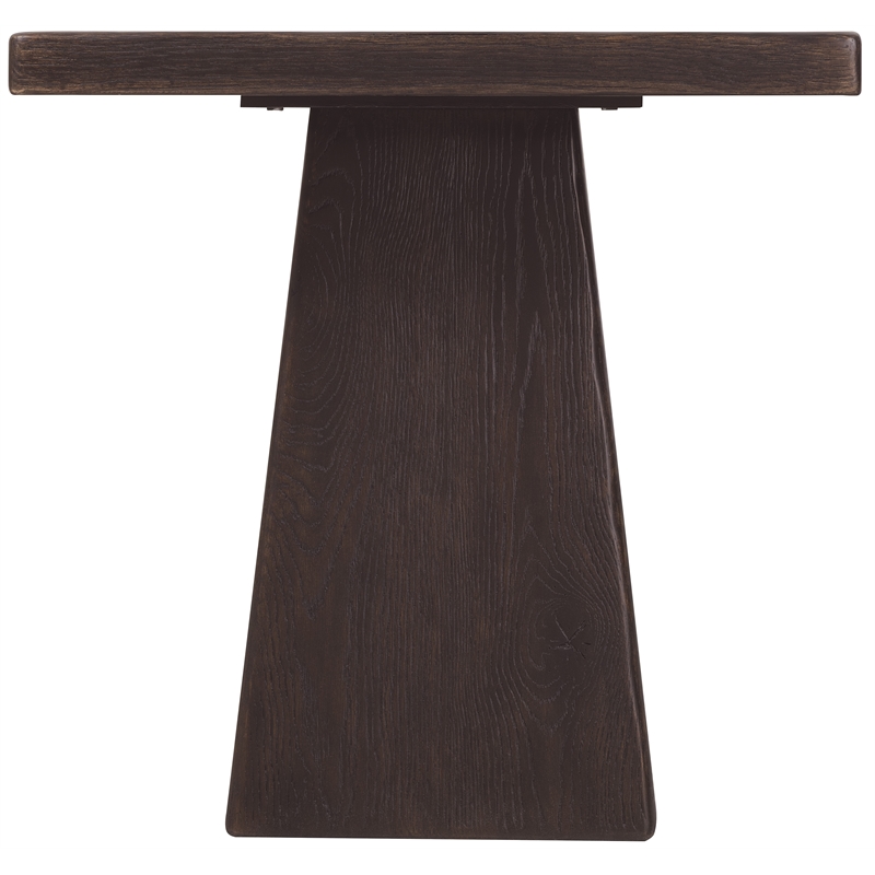Bowery Hill Square Pedestal End Table in Rustic Black Wood Finish