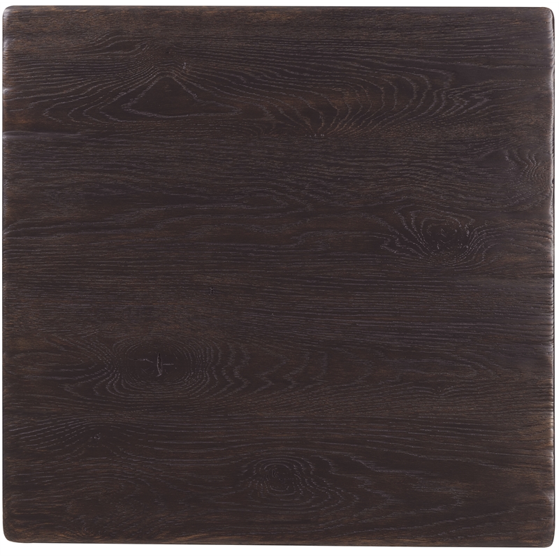 Bowery Hill Square Pedestal End Table in Rustic Black Wood Finish