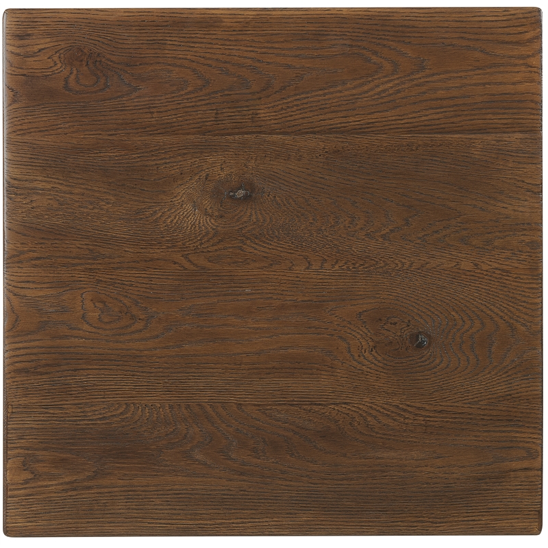 Bowery Hill Square Pedestal End Table in Rustic Brown Wood Finish