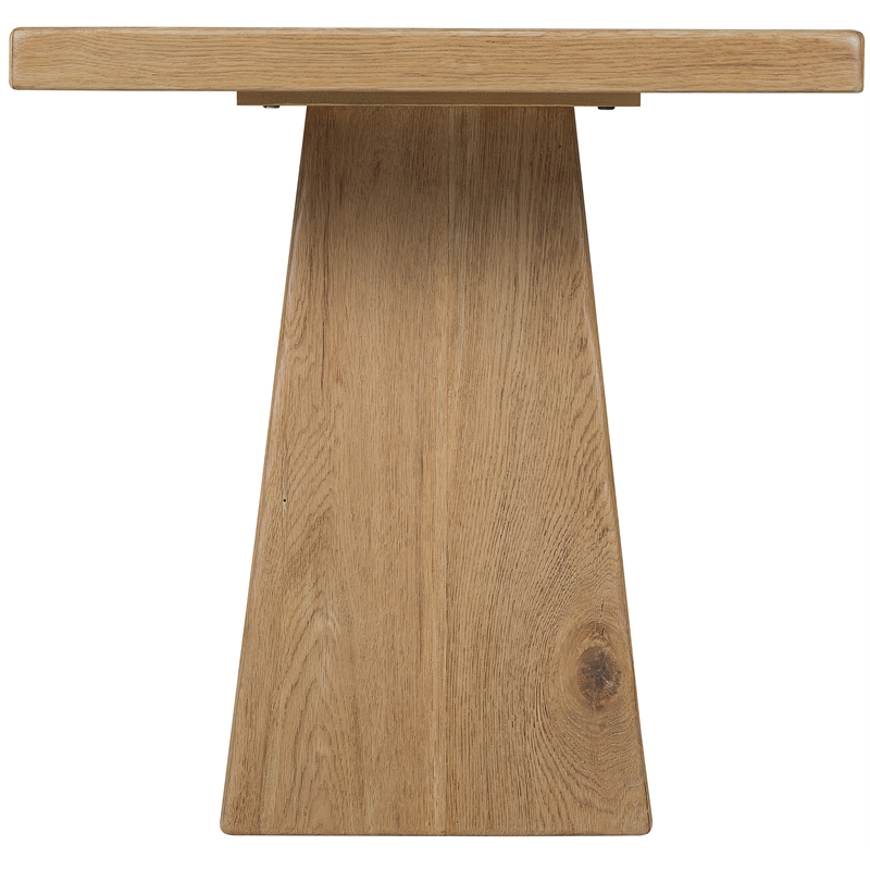 Bowery Hill Square Pedestal End Table in Rustic Light Brown Wood