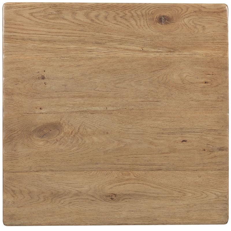 Bowery Hill Square Pedestal End Table in Rustic Light Brown Wood