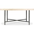 Bowery Hill Metal Framed Cocktail Table with Stone Top in Gray