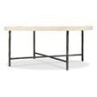 Bowery Hill Metal Framed Cocktail Table with Stone Top in Gray