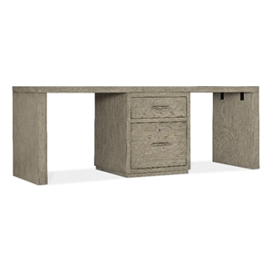 Bowery Hill 84in Home Office Desk with One Centered File Drawer