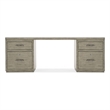 Bowery Hill 84in Home Office Desk with Two File Drawers in Smoked Gray