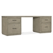Bowery Hill 84in Home Office Desk with Two File Drawers in Smoked Gray