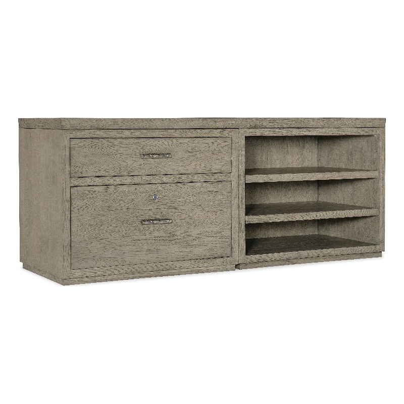 Bowery Hill 72in Home Office Credenza with Lateral File and Open Cabinet