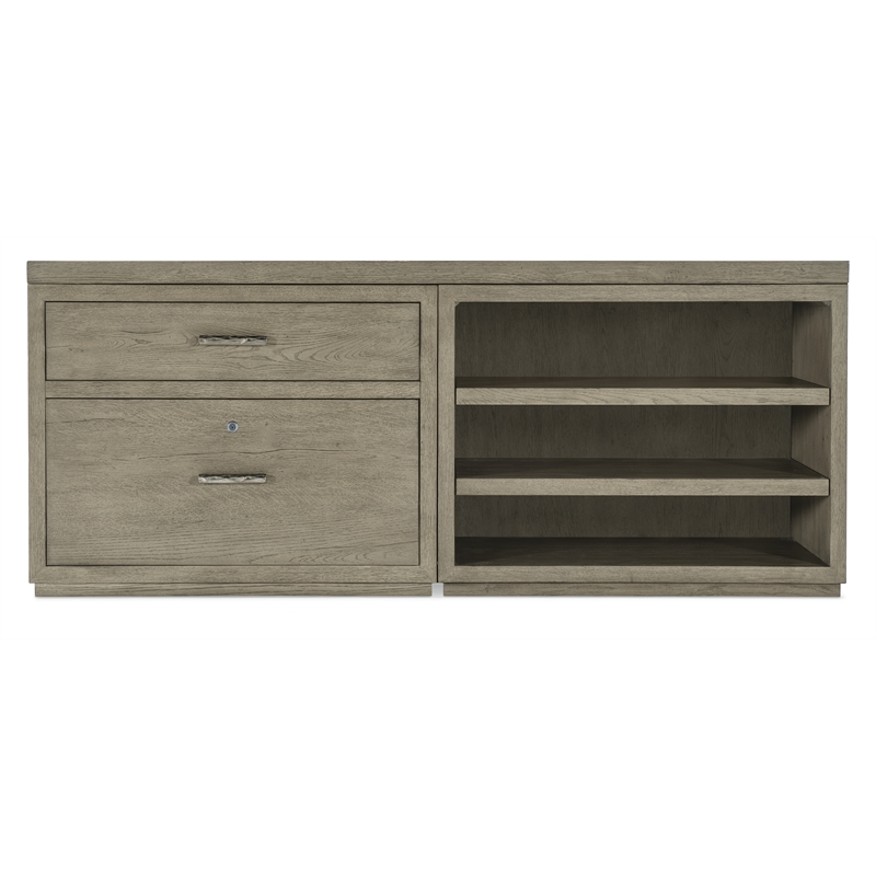 Bowery Hill 72in Home Office Credenza with Lateral File and Open Cabinet