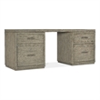 Bowery Hill 72in Home Office Desk with Two File Drawers in Smoked Gray