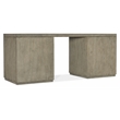 Bowery Hill 72in Home Office Desk with Two File Drawers in Smoked Gray