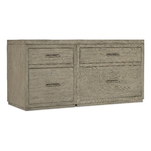 Bowery Hill 60in Home Office Credenza with Two Files in Smoked Gray