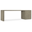Bowery Hill 96in Home Office Desk with One File Drawer in Smoked Gray
