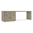 Bowery Hill 96in Home Office Desk with Lateral File in Smoked Gray