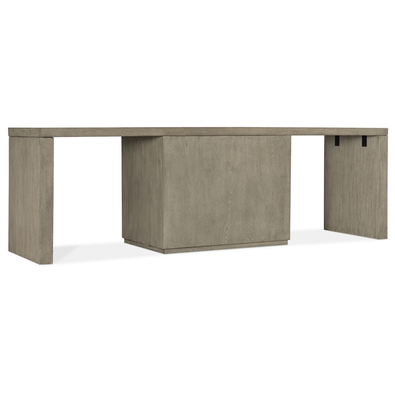 Bowery Hill 96in Home Office Desk with Centered Lateral File