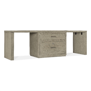 Bowery Hill 96in Home Office Desk with Centered Lateral File
