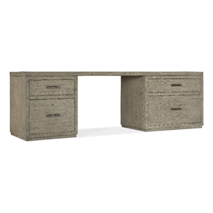 Bowery Hill 96in Home Office Desk with Small and Lateral Files