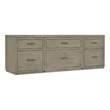 Bowery Hill 84in Home Office Credenza with Three Files in Gray