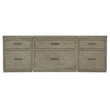 Bowery Hill 84in Home Office Credenza with Three Files in Gray