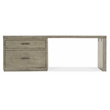 Bowery Hill 84in Home Office Desk with Lateral File in Smoked Gray