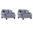 Bowery Hill Transitional Armchairs - Set of 2 in Blue Fabric
