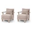 Bowery Hill Set of 2 Transitional Accent Chairs in Beige Faux Leather