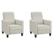 Bowery Hill Set of 2 Transitional Push Back Chairs in Beige Linen