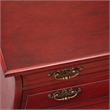 Bowery Hill Bombe Wood Accent Chest in Distressed Red with 5 Drawers