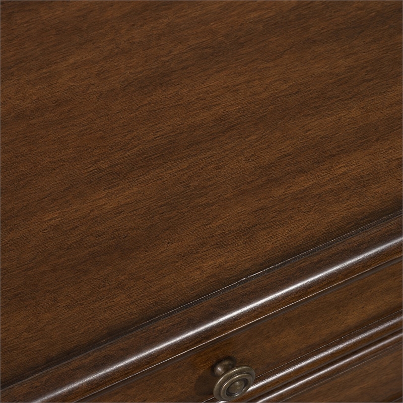 Bowery Hill Mahogany Executive Desk with Keyboard Drawer and Veneers