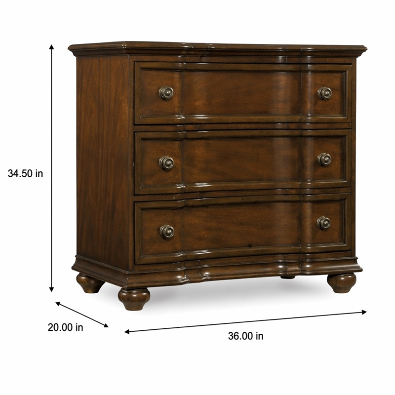 Bowery Hill 3-Drawer Bachelor's Chest in Mahogany Finish
