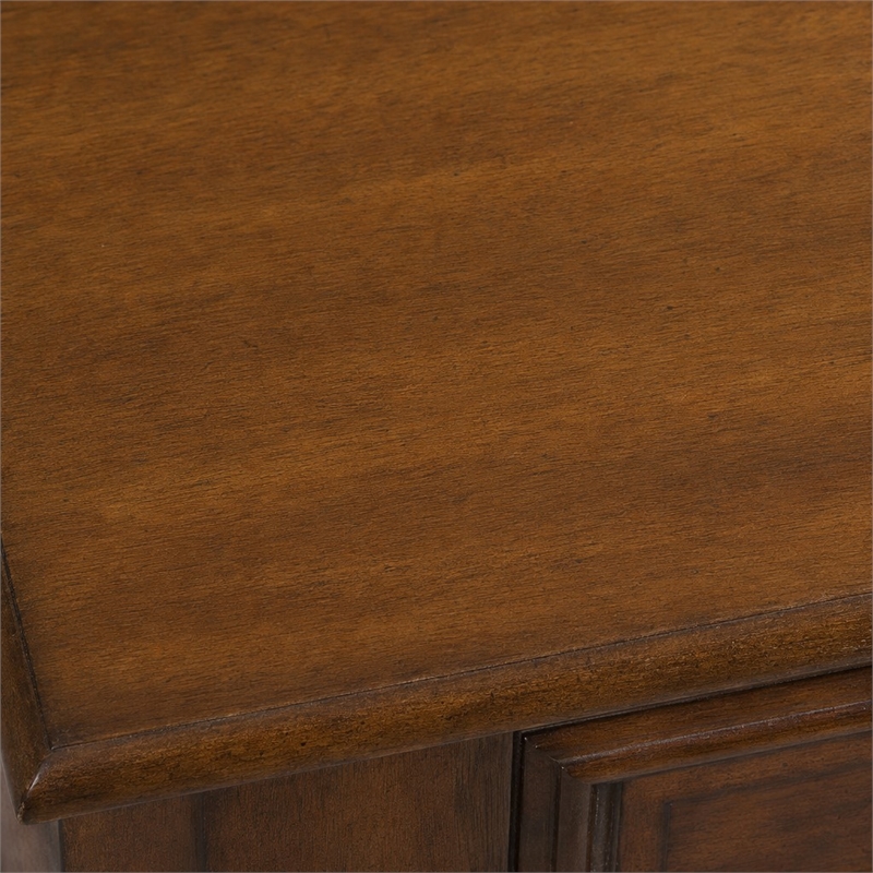Bowery Hill Chairside End Table in Mahogany Finish with 3 Drawers