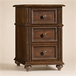 Bowery Hill Chairside End Table in Mahogany Finish with 3 Drawers