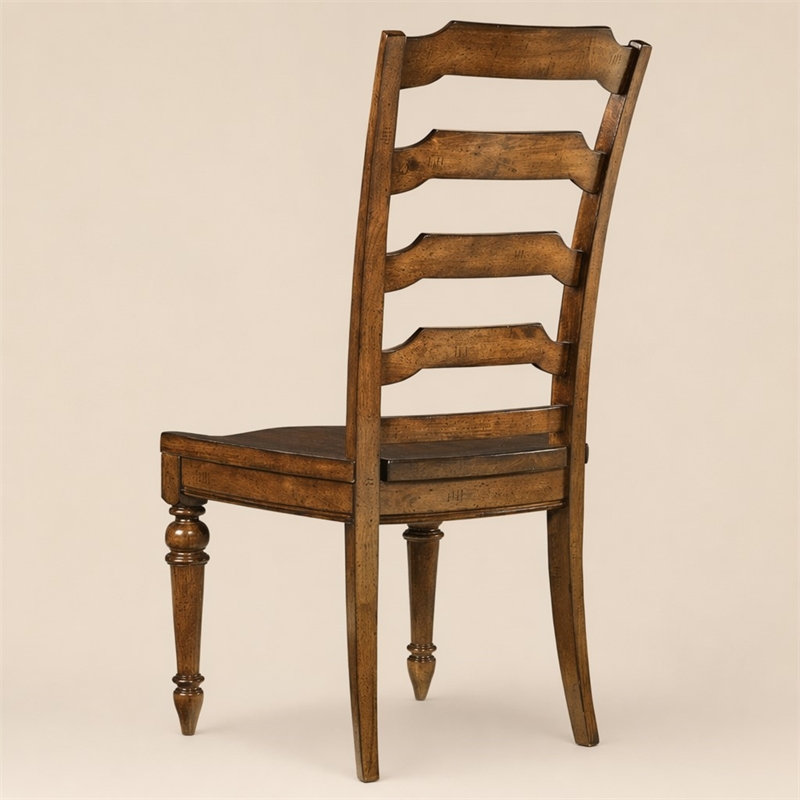 Bowery Hill Traditional Ladderback Wooden Dining Chair in Medium Wood
