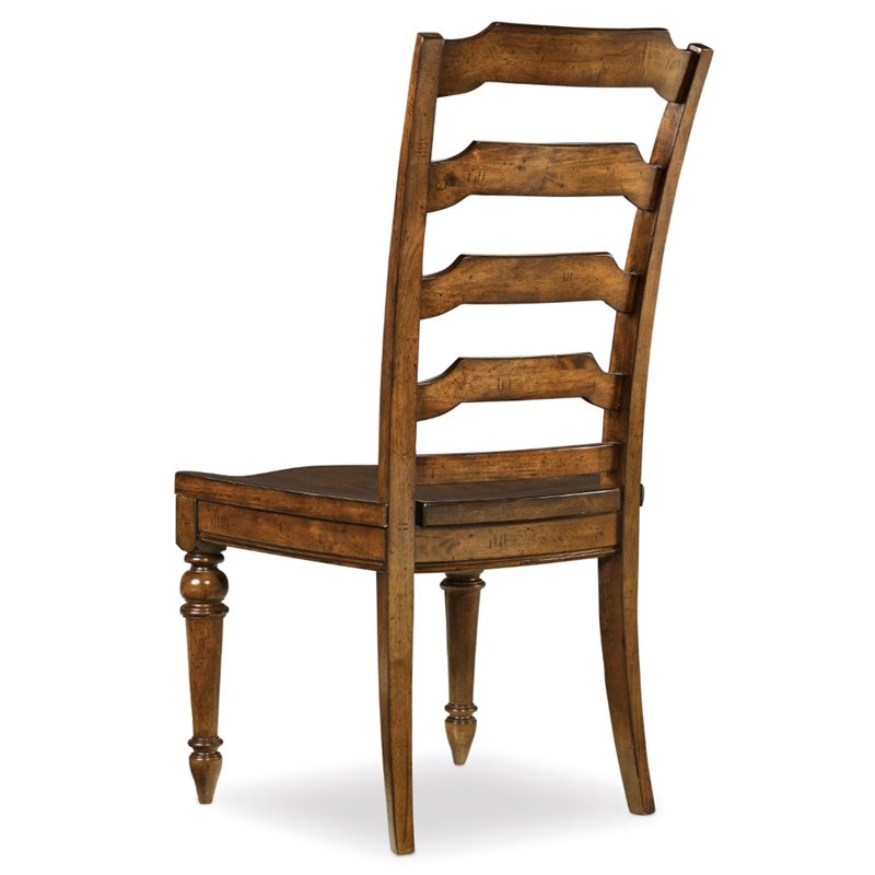 Bowery Hill Traditional Ladderback Wooden Dining Chair in Medium Wood