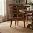 Bowery Hill Ladderback Dining Arm Chair in Chestnut Brown Wood