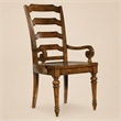Bowery Hill Ladderback Dining Arm Chair in Chestnut Brown Wood