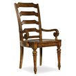 Bowery Hill Ladderback Dining Arm Chair in Chestnut Brown Wood