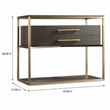 Bowery Hill Nightstand with Brass Frame in Midnight Brown Finish