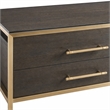 Bowery Hill Nightstand with Brass Frame in Midnight Brown Finish