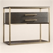 Bowery Hill Nightstand with Brass Frame in Midnight Brown Finish