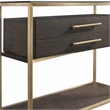 Bowery Hill Nightstand with Brass Frame in Midnight Brown Finish