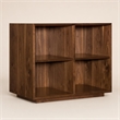 Bowery Hill 4 Cubby Short Bookcase in Wood Brown Finish