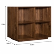 Bowery Hill 4 Cubby Short Bookcase in Wood Brown Finish