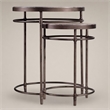 Bowery Hill Nesting Table Set in Light Wood Finish with Metal Accents